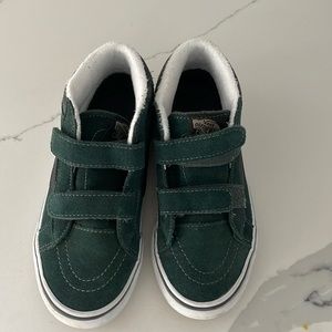 Vans green suede Velcro high tops